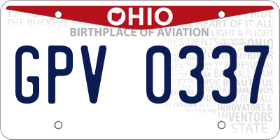 OH license plate GPV0337