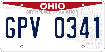 OH license plate GPV0341