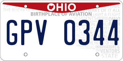 OH license plate GPV0344