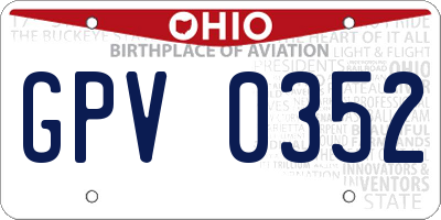 OH license plate GPV0352