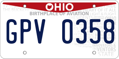 OH license plate GPV0358