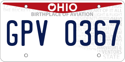 OH license plate GPV0367