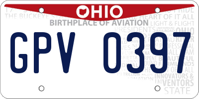 OH license plate GPV0397