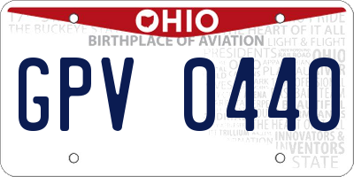 OH license plate GPV0440