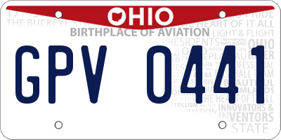 OH license plate GPV0441