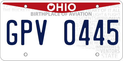 OH license plate GPV0445