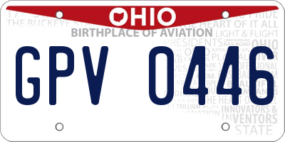 OH license plate GPV0446