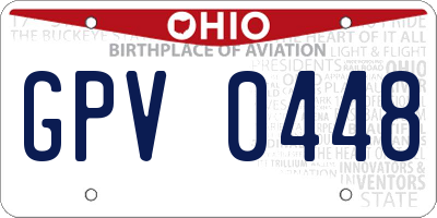OH license plate GPV0448