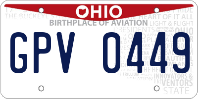 OH license plate GPV0449