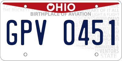 OH license plate GPV0451