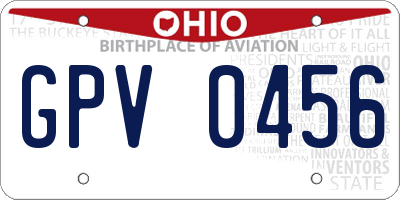OH license plate GPV0456