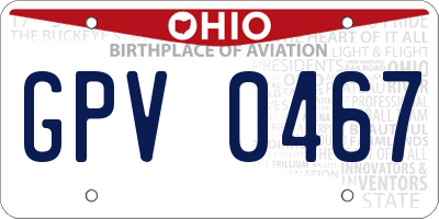 OH license plate GPV0467