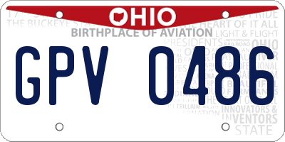 OH license plate GPV0486
