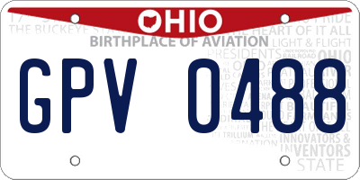 OH license plate GPV0488