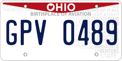 OH license plate GPV0489