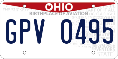 OH license plate GPV0495