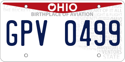 OH license plate GPV0499