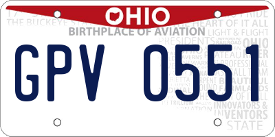 OH license plate GPV0551