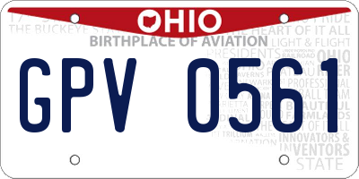 OH license plate GPV0561