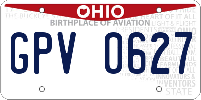 OH license plate GPV0627