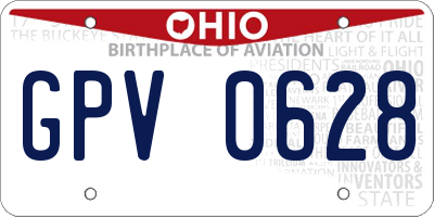 OH license plate GPV0628