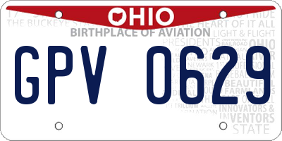 OH license plate GPV0629