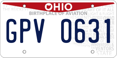 OH license plate GPV0631