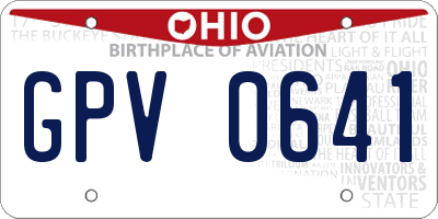 OH license plate GPV0641