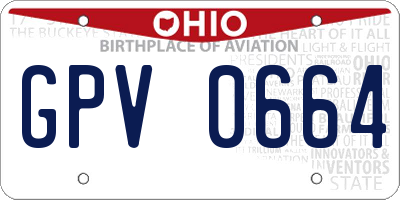 OH license plate GPV0664