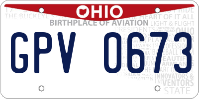 OH license plate GPV0673