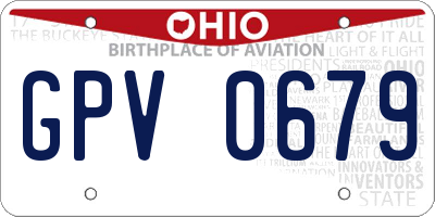 OH license plate GPV0679
