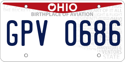 OH license plate GPV0686