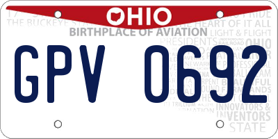 OH license plate GPV0692