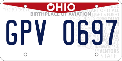 OH license plate GPV0697