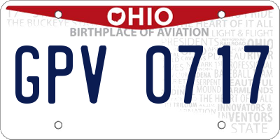OH license plate GPV0717