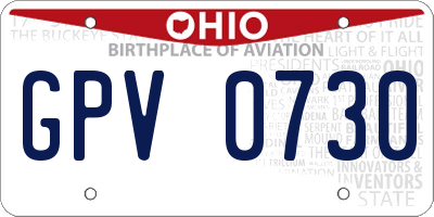 OH license plate GPV0730