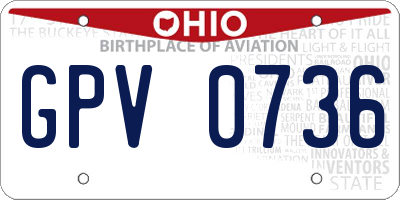 OH license plate GPV0736