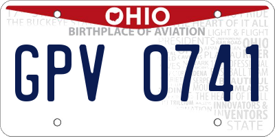 OH license plate GPV0741