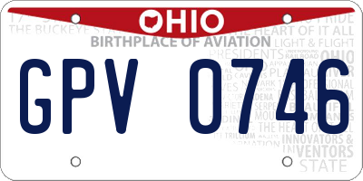 OH license plate GPV0746