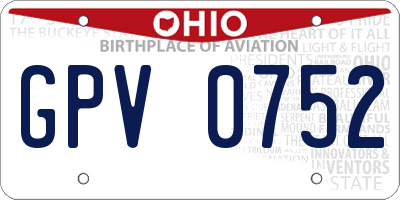 OH license plate GPV0752