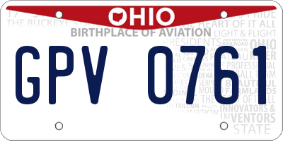 OH license plate GPV0761
