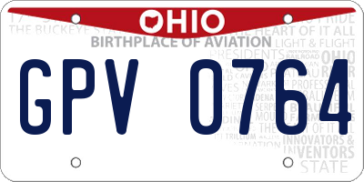 OH license plate GPV0764
