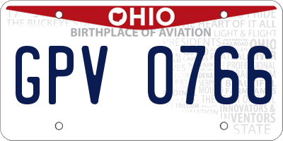 OH license plate GPV0766