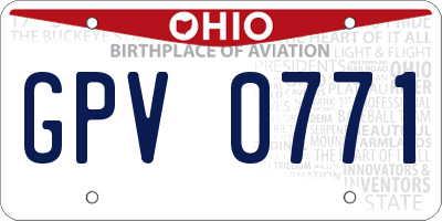 OH license plate GPV0771