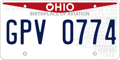 OH license plate GPV0774
