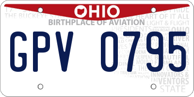 OH license plate GPV0795