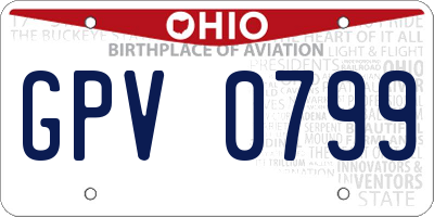 OH license plate GPV0799