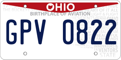 OH license plate GPV0822