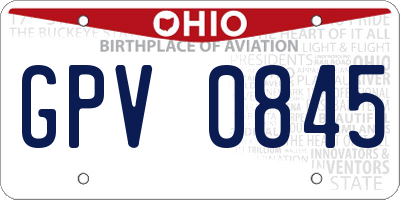 OH license plate GPV0845