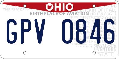 OH license plate GPV0846